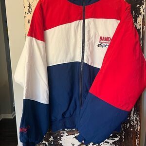 #21 Michael Waltrip Band Aid Racing Nascar Puffer Bomber Jacket 90's. L vintage